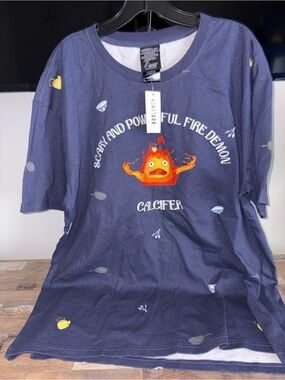 Her Universe Navy Tee with Orange Flame Calciﬁer Graphic